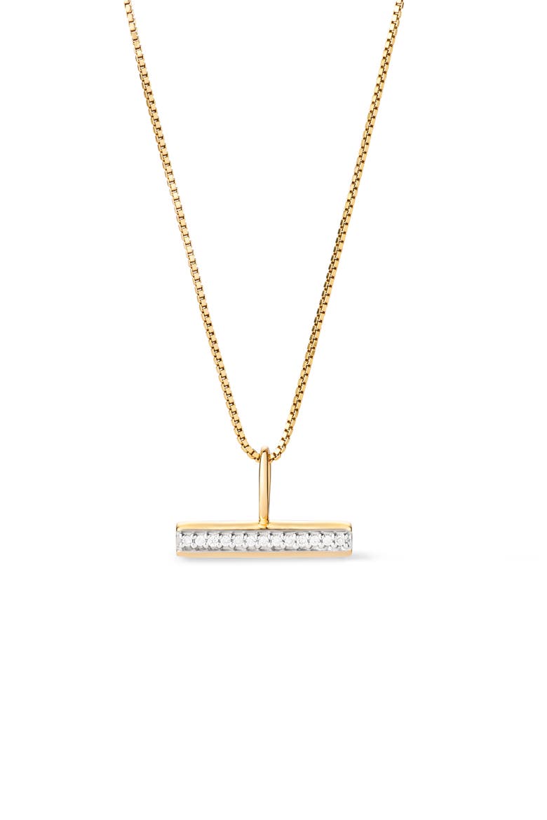 Solid Yellow Gold - Diamond Toggle Charm Necklace, Main, color, Gold