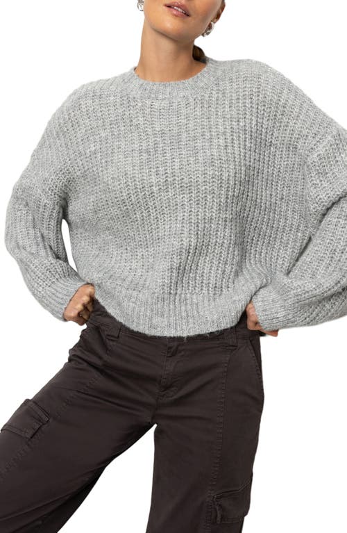 Sanctuary Fuzzy Volume Sleeve Sweater In Heather Grey