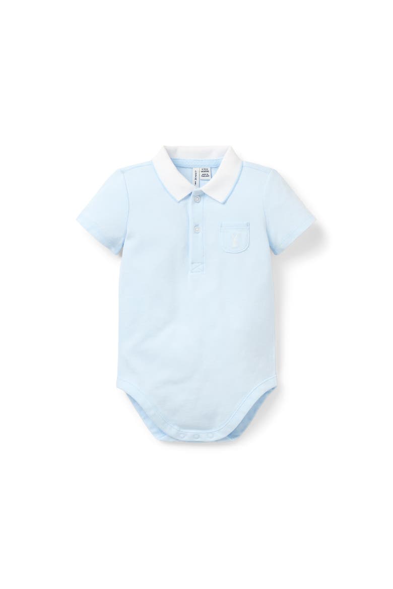 Baby Bunny Pique Polo Bodysuit, Main, color, Blue