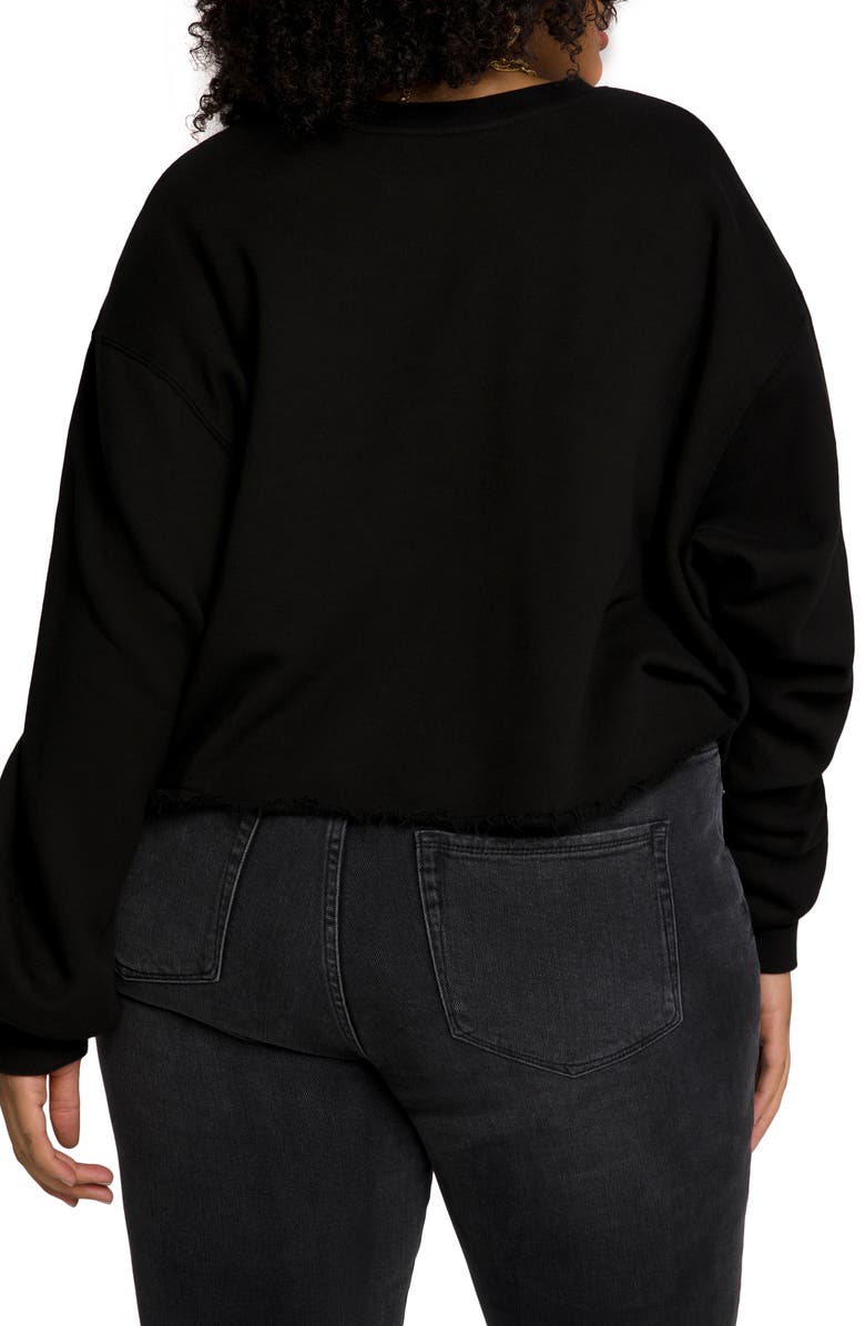 Good American Cool Crop Cotton Sweatshirt, Alternate, color, 