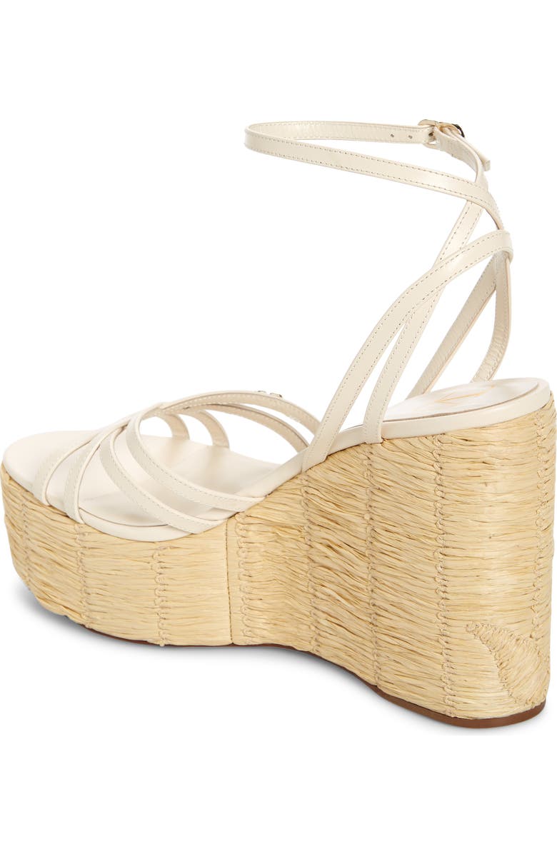 Valentino Garavani Raflower Platform Wedge Sandal, Alternate, color, Light Ivory/ Naturale