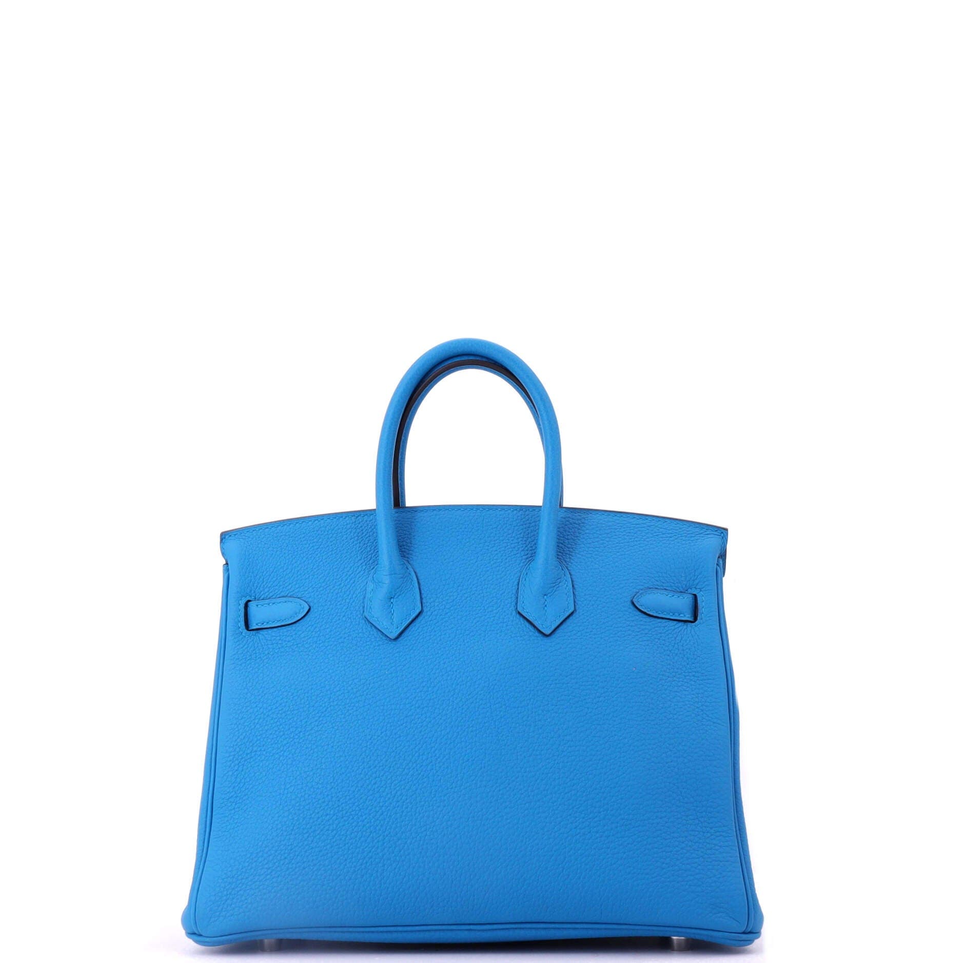 Pre-Owned Hermes Birkin Handbag Blue Togo with Palladium Hardware 25, Alternate, color, Bleu Zanzibar