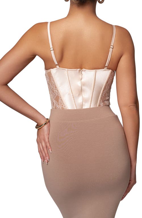 Jluxlabel Incomparable Lace Inset Satin Bodysuit