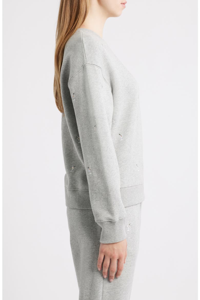 Ramona Martini Embroidered Cotton Sweatshirt, Alternate, color, HEATHER GREY MARTINI
