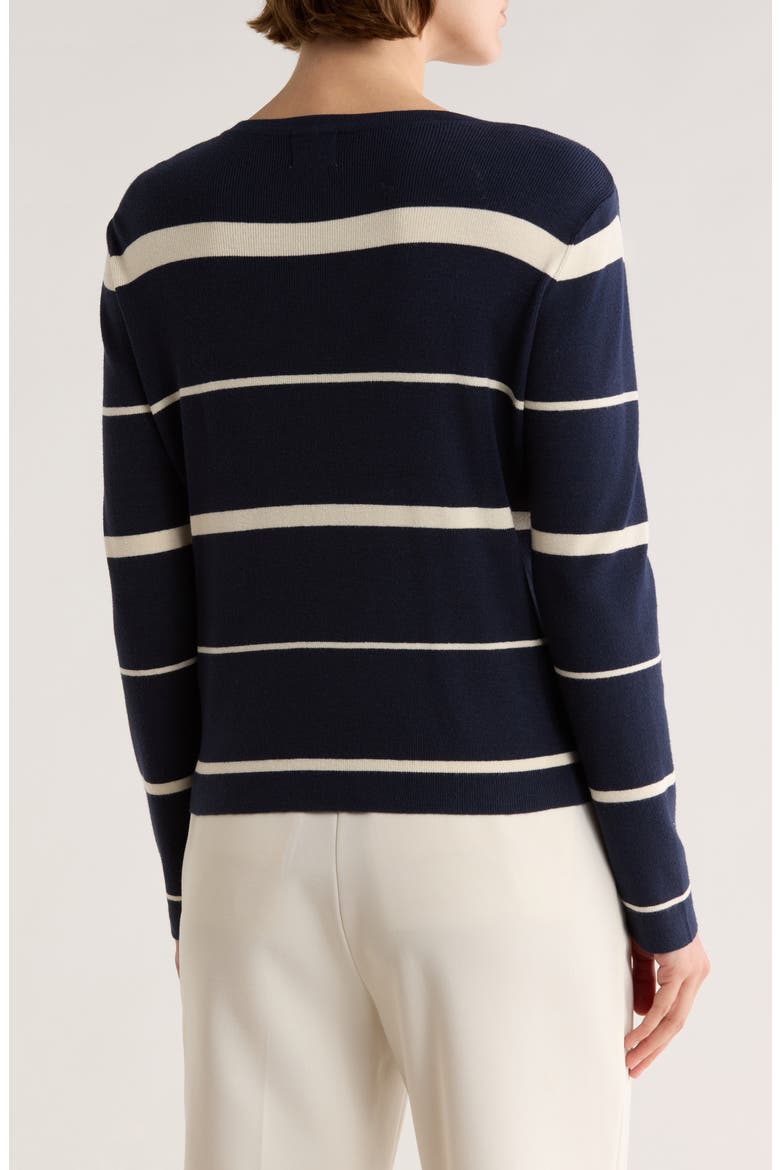 Variegated Stripe Crop Cardigan, Alternate, color, NIGHTLIFE/ IVORY STRIPE