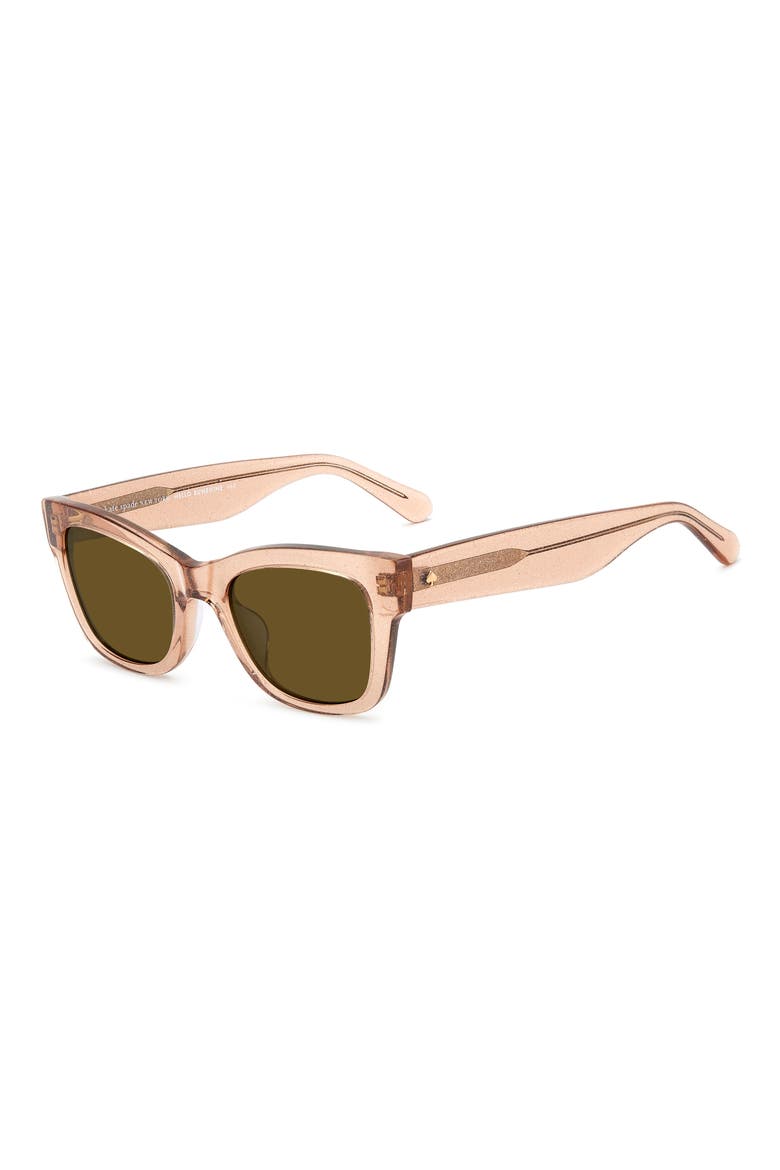 aimee 50mm cat eye sunglasses, Alternate, color, PINK BEIGE GLITTER/ BROWN