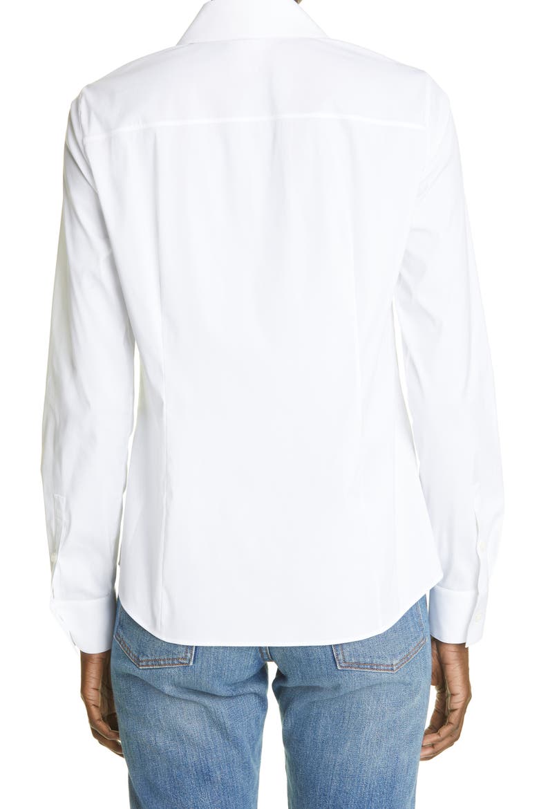 New York Kennedy Solid White Stretch Button-Up Shirt, Alternate, color, WHITE