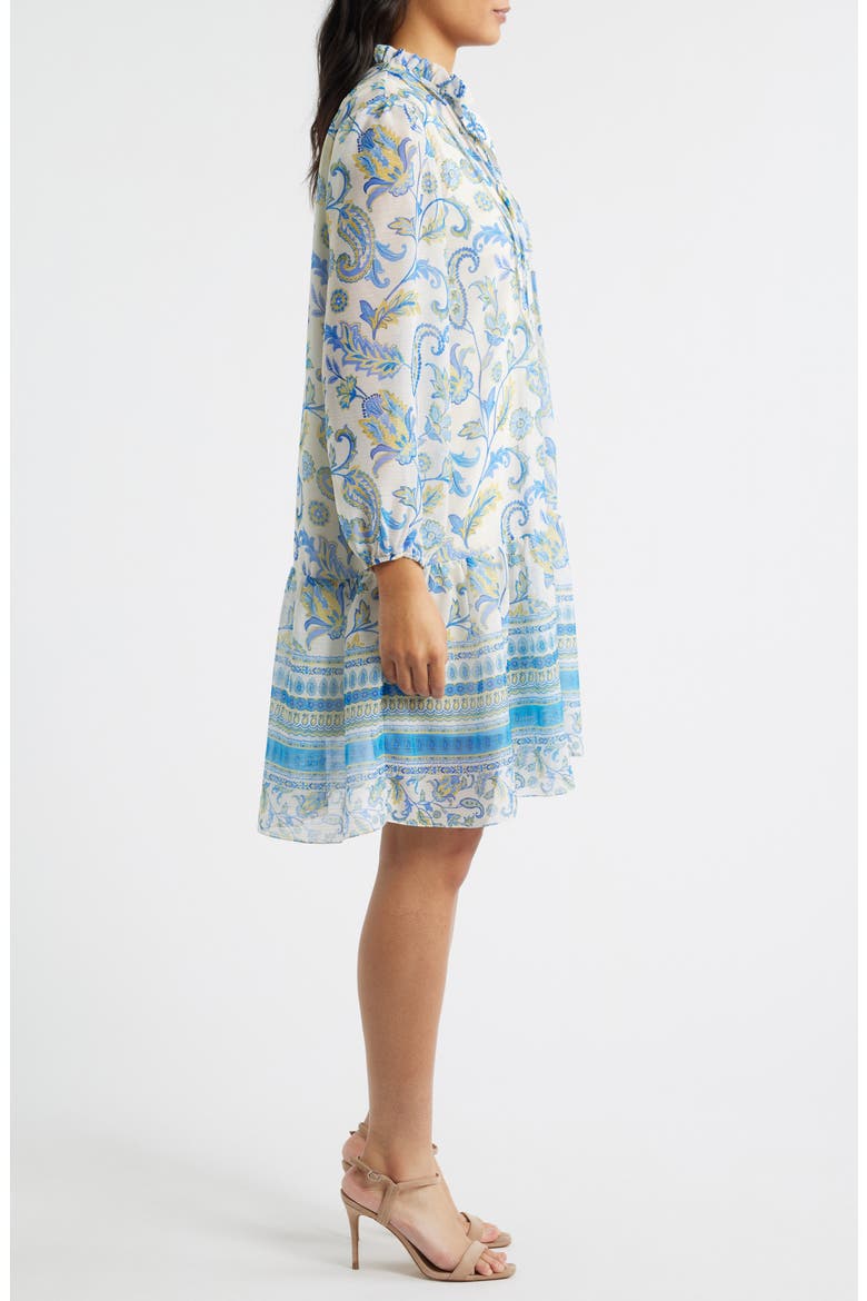 Float Long Sleeve Dress, Alternate, color, IVORY BLUE