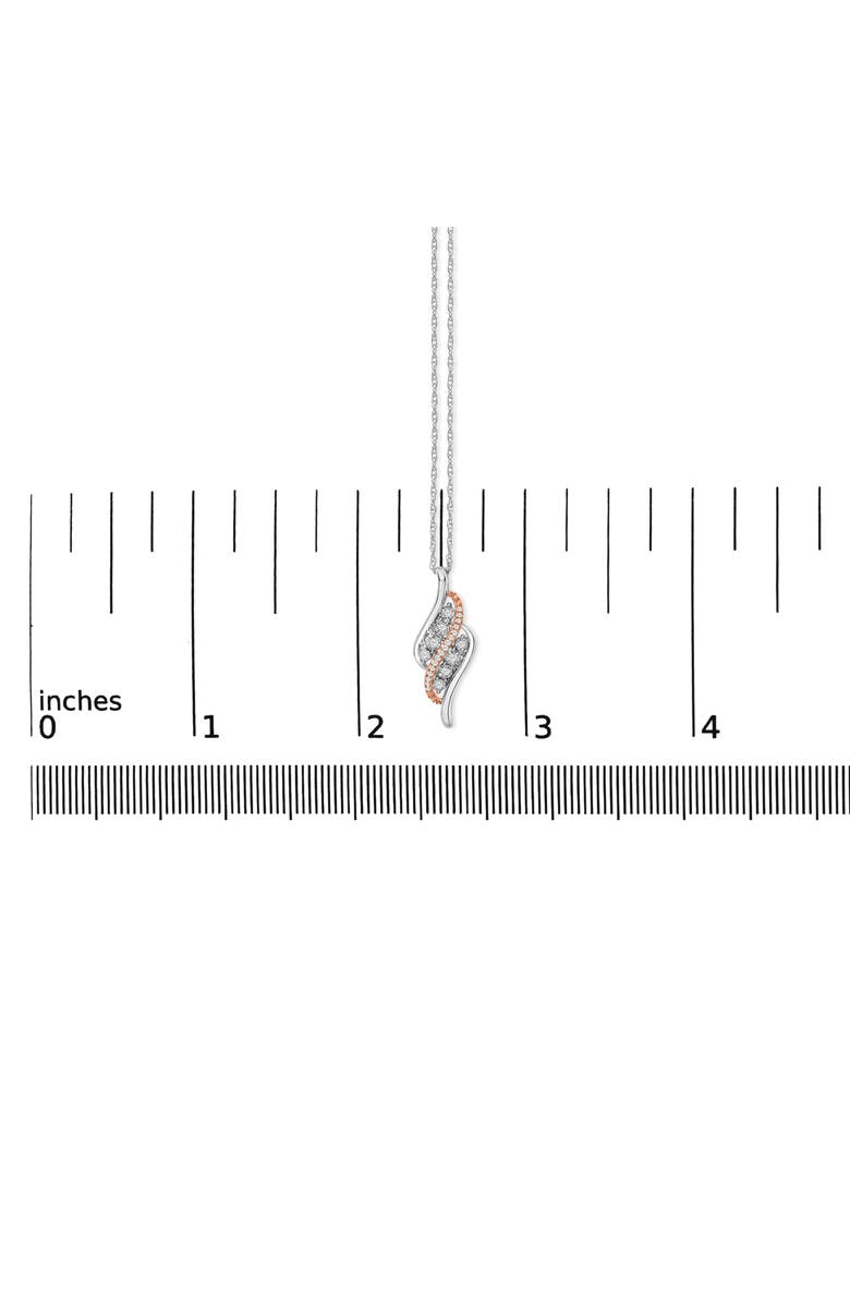 Haus of Brilliance 14k Rose Gold Plated Sterling Silver 1/10 Cttw Diamond Swirl Pendant Necklace, Alternate, color, White Gold Over Silver