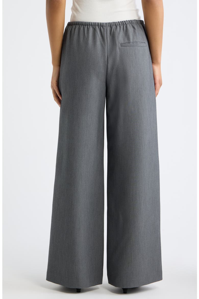 Icon Twill Pull-On Wide Leg Pants, Alternate, color, GREY MAGNET HEATHER