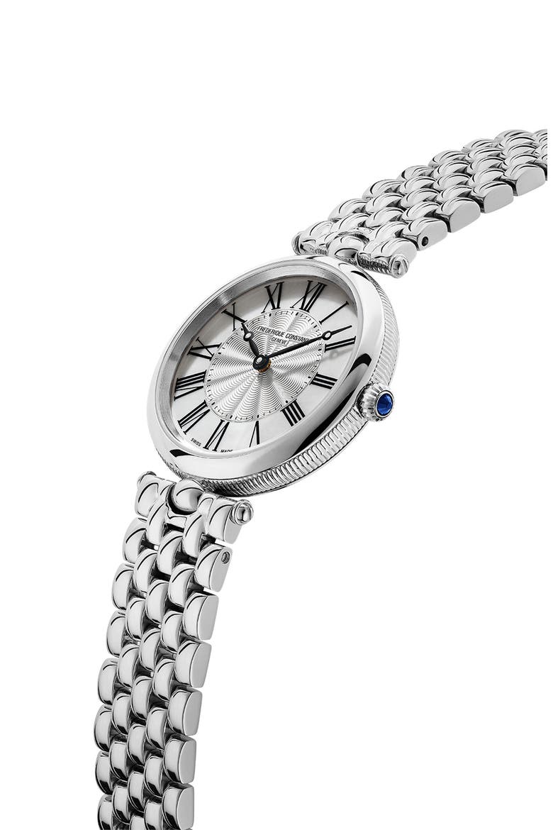 Classics Art Deco Round Bracelet Watch, 30mm, Alternate, color, SILVER-TONE