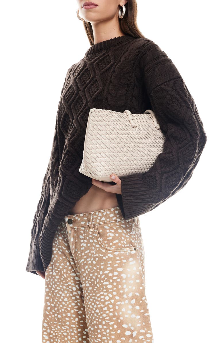 LIONESS Gigi Oversize Cable Stitch Sweater, Alternate, color, Chocolate