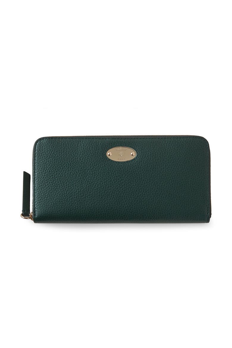 Plaque 8 Card Leather Zip Wallet, Main, color, Mulberry Green
