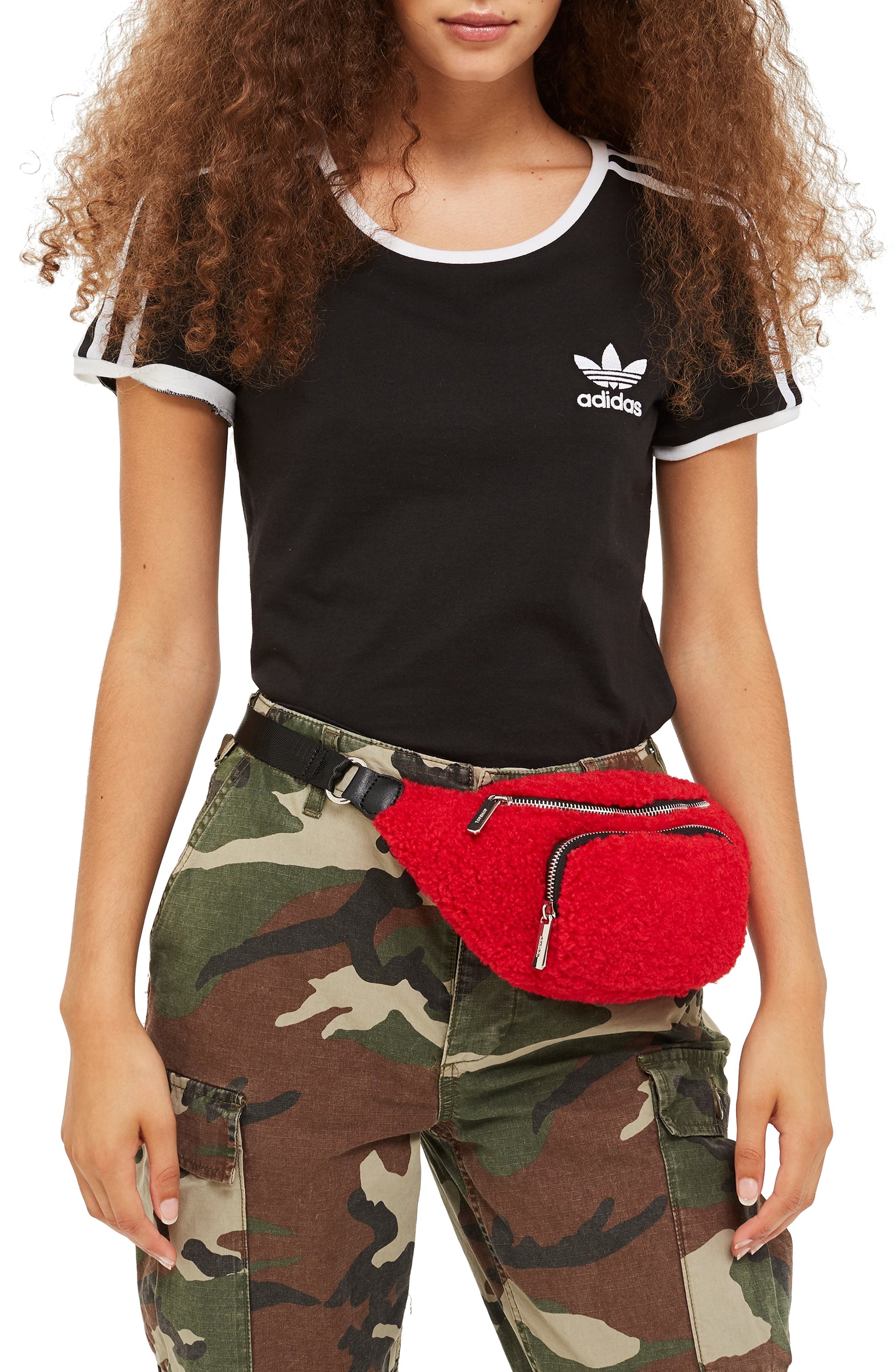 Topshop Baxter Borg Belt Bag, Alternate, color, 