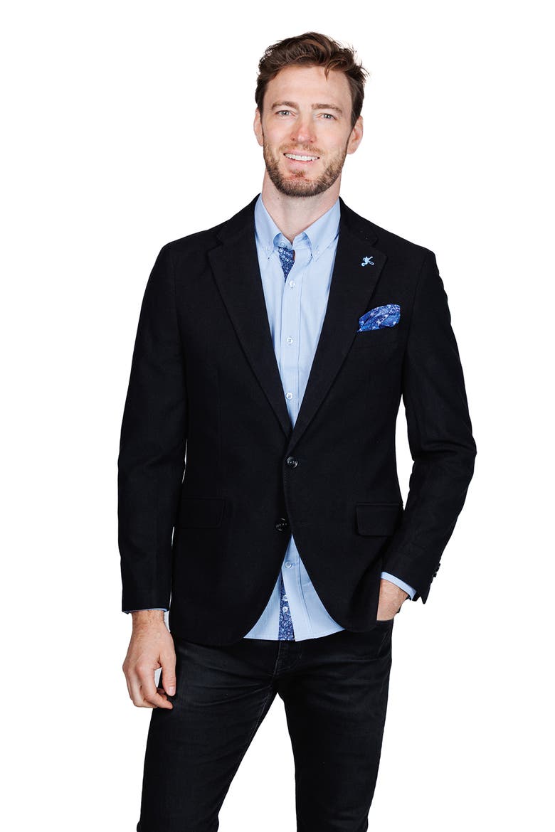 Lux Cashmere Touch Sport Coat, Alternate, color, BLACK