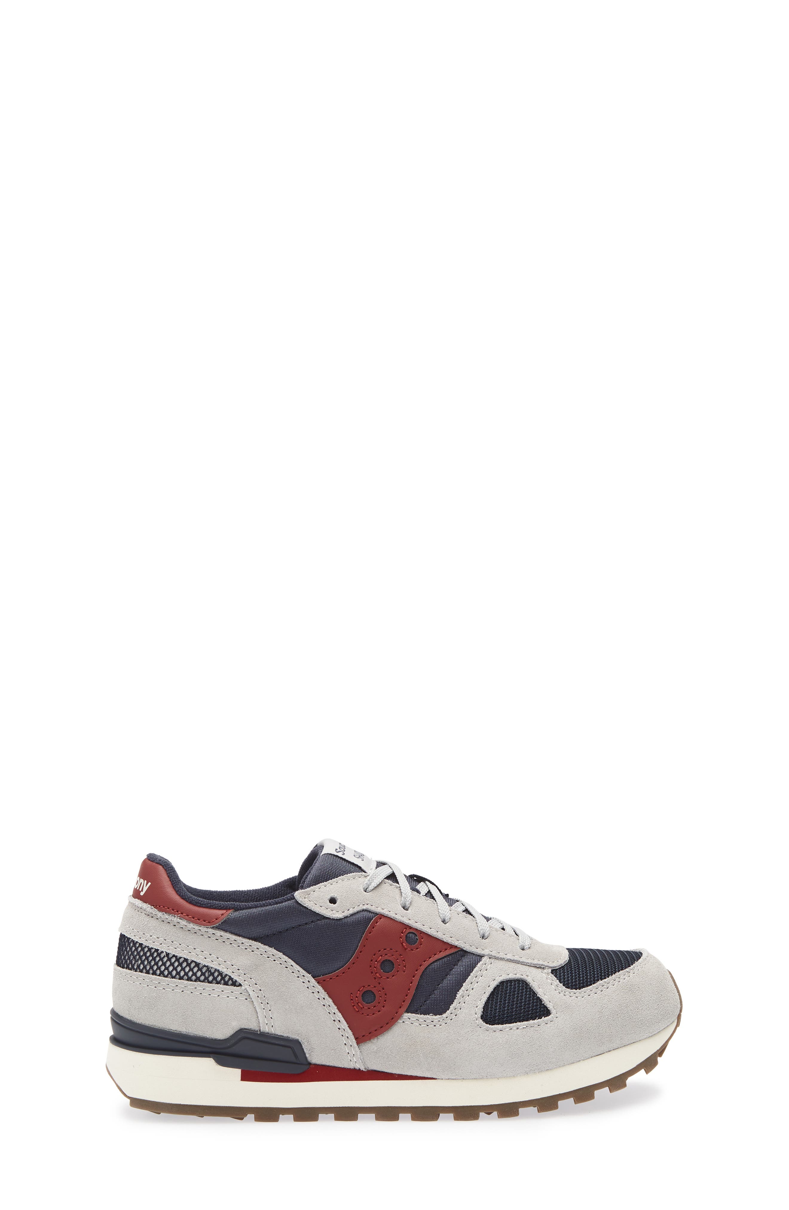 Saucony Kids' Shadow Original Sneaker, Alternate, color, Grey/ Navy/ Red