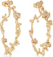 Anabel Aram Jewelry Orchid Hoop Earrings
