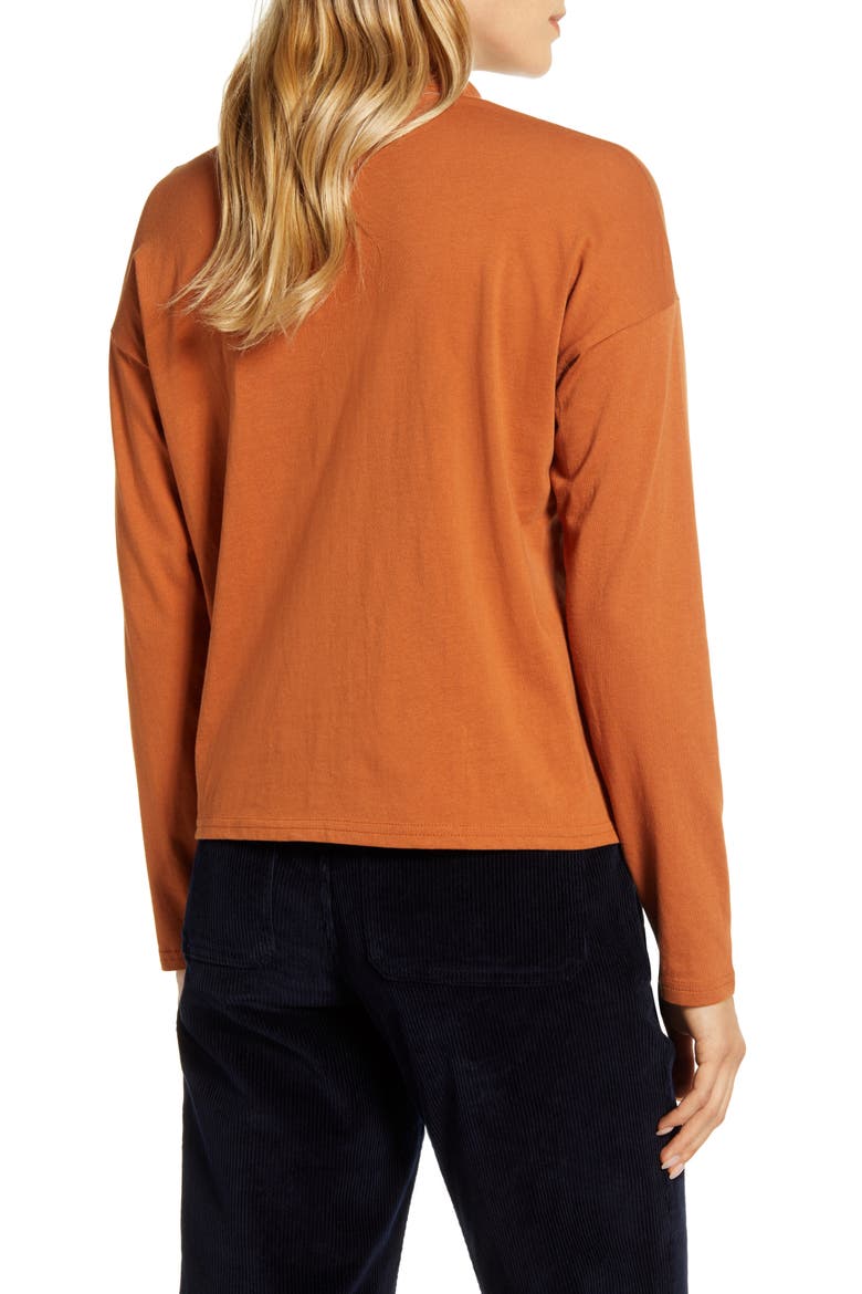 The Square Mock Neck Tee, Alternate, color, AUTUMN LEAF