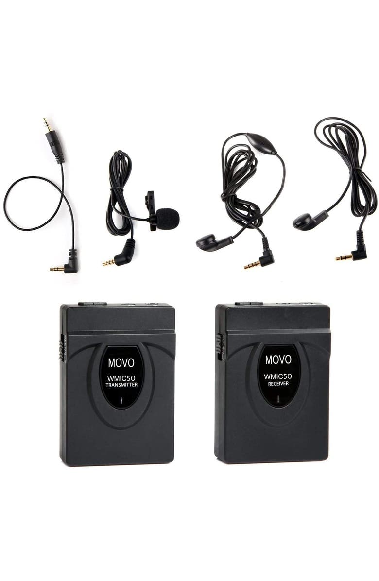 MOVO WMIC50 2.4GHz Wireless Lavalier Microphone System for Cameras, Main, color, Black