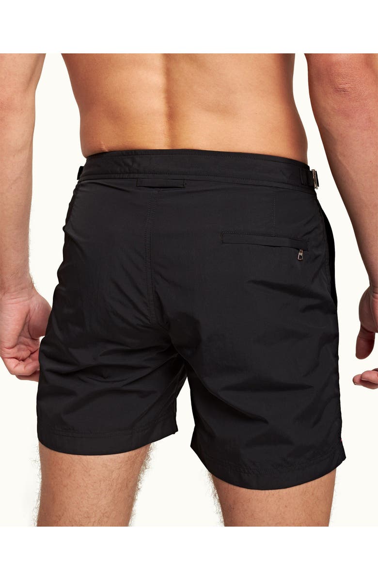 Orlebar Brown Bulldog Mid-Length Swim Shorts, Alternate, color, Black