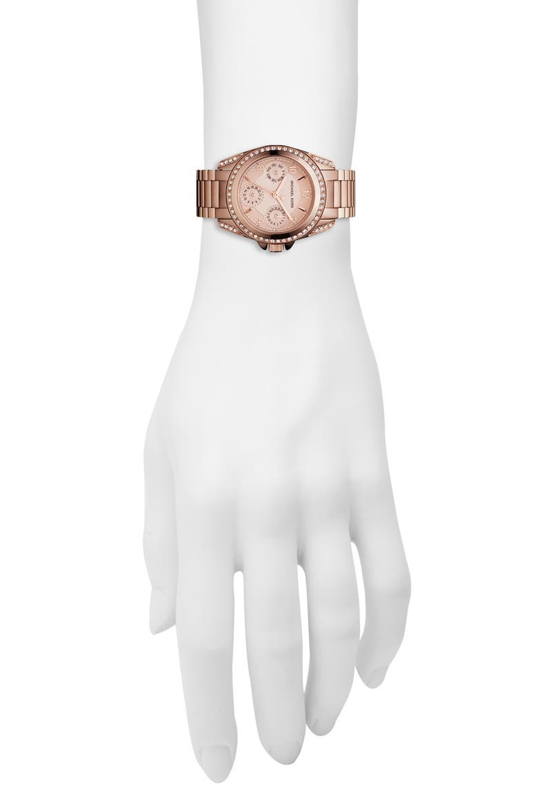 Michael Kors 'Blair - Mini' Multifunction Watch, 33mm, Alternate, color, ROSEGOLD
