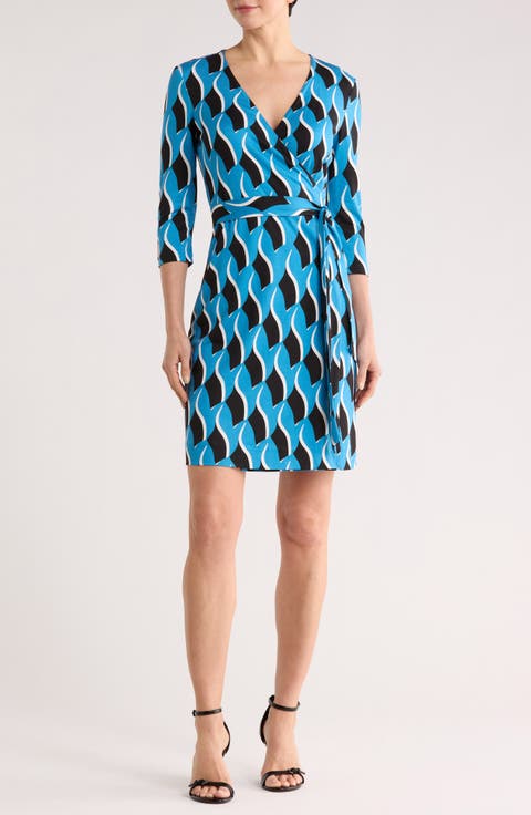 New Julian Print Silk Jersey Wrap Dress