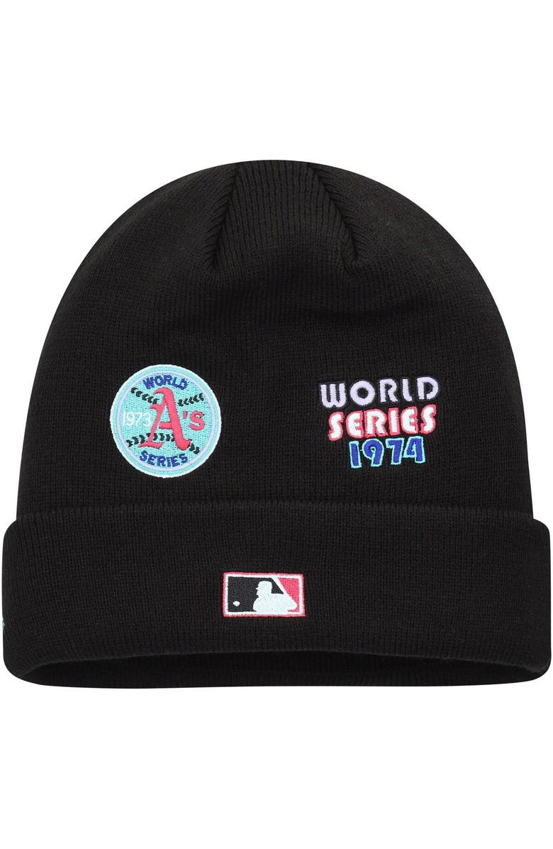 New Era Men's New Era Black Oakland Athletics Polar Lights Cuffed Knit Hat, Alternate, color, 