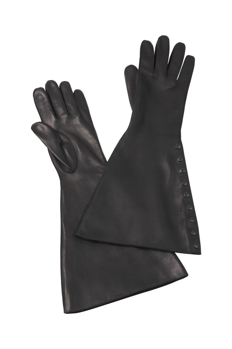 Large Leather Gloves, Alternate, color, Black