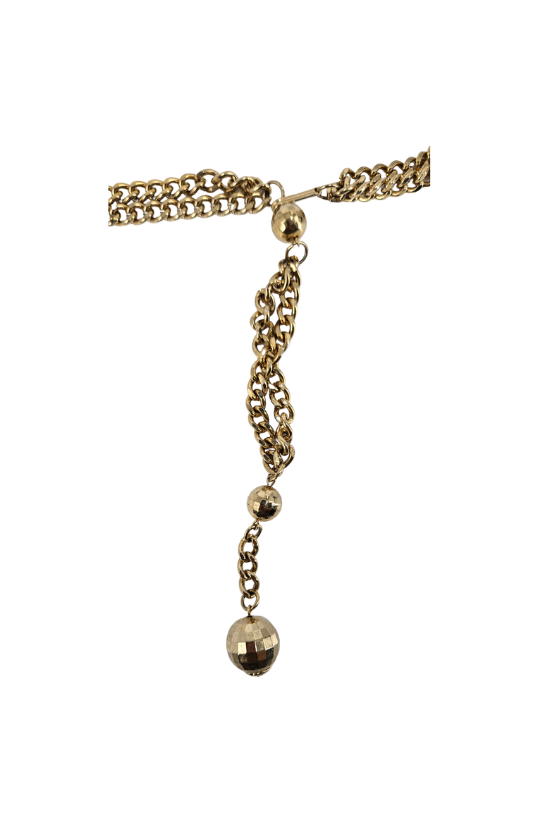 Vintage Goldtone 1960-70s Double Chain Station Belt, Alternate, color, Gold