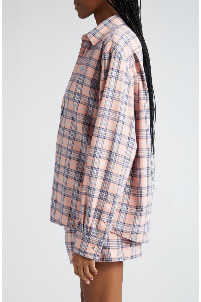 Plaid Organic Cotton Flannel Button-Up Shirt, Alternate, color, PINK/ BLUE