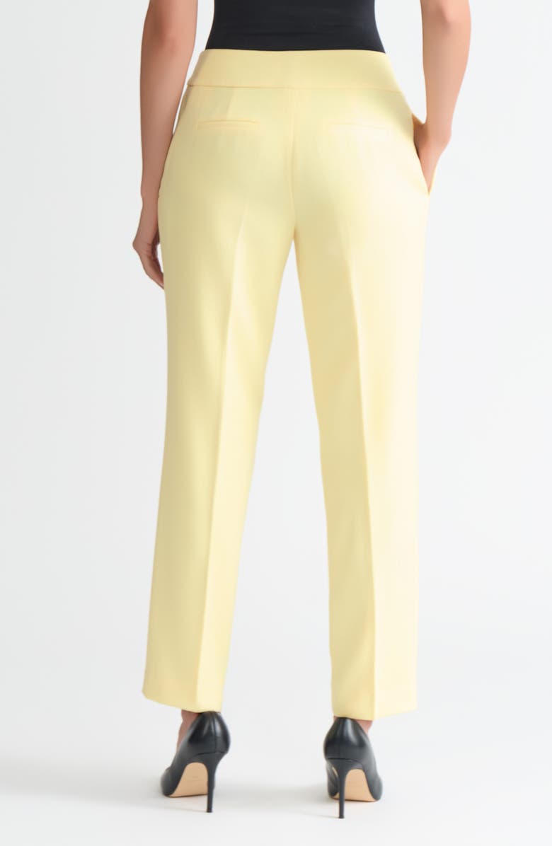 KASPER Flat Front Slim Pants, Alternate, color, Pale Yellow