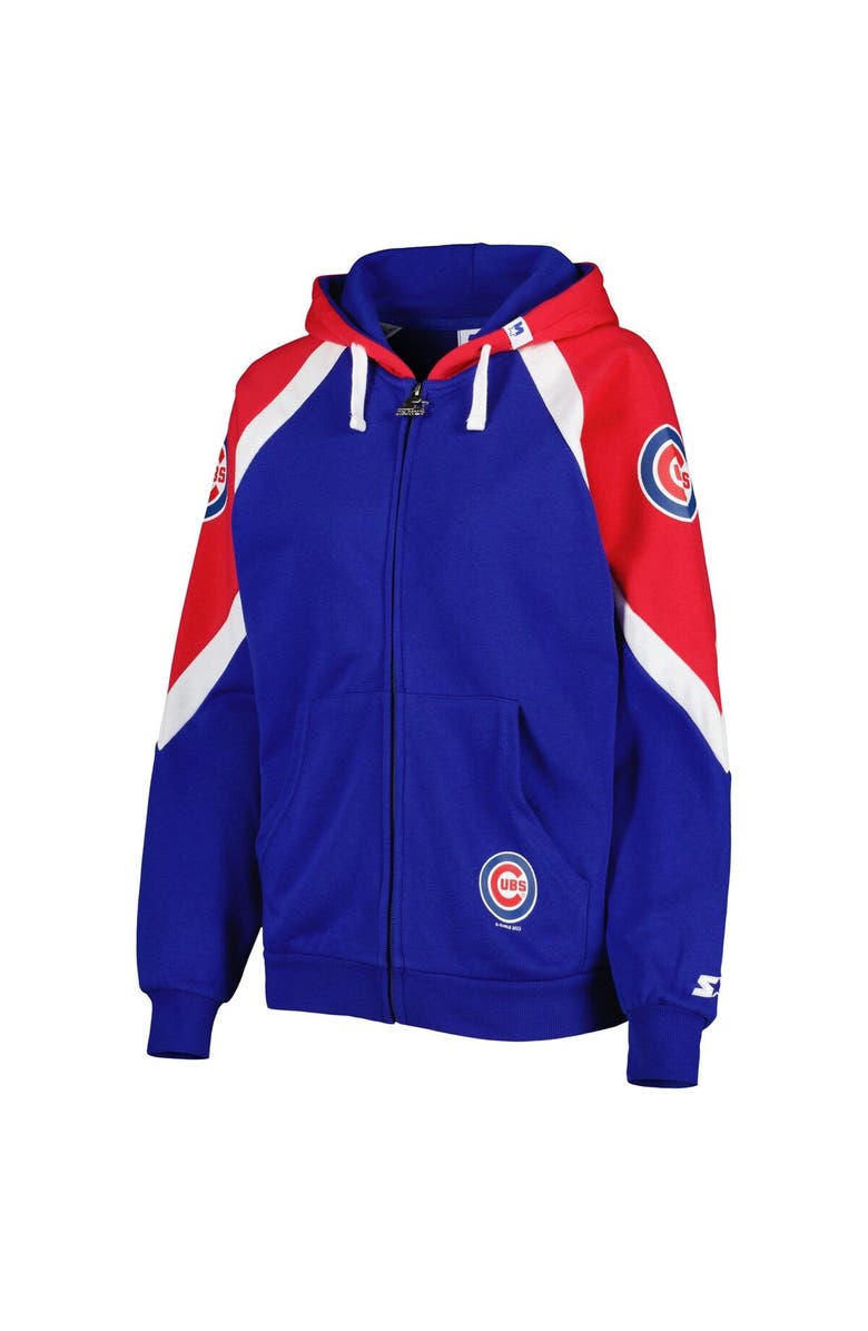 STARTER Women's Starter Royal/Red Chicago Cubs Hail Mary Full-Zip Hoodie, Alternate, color, Royal