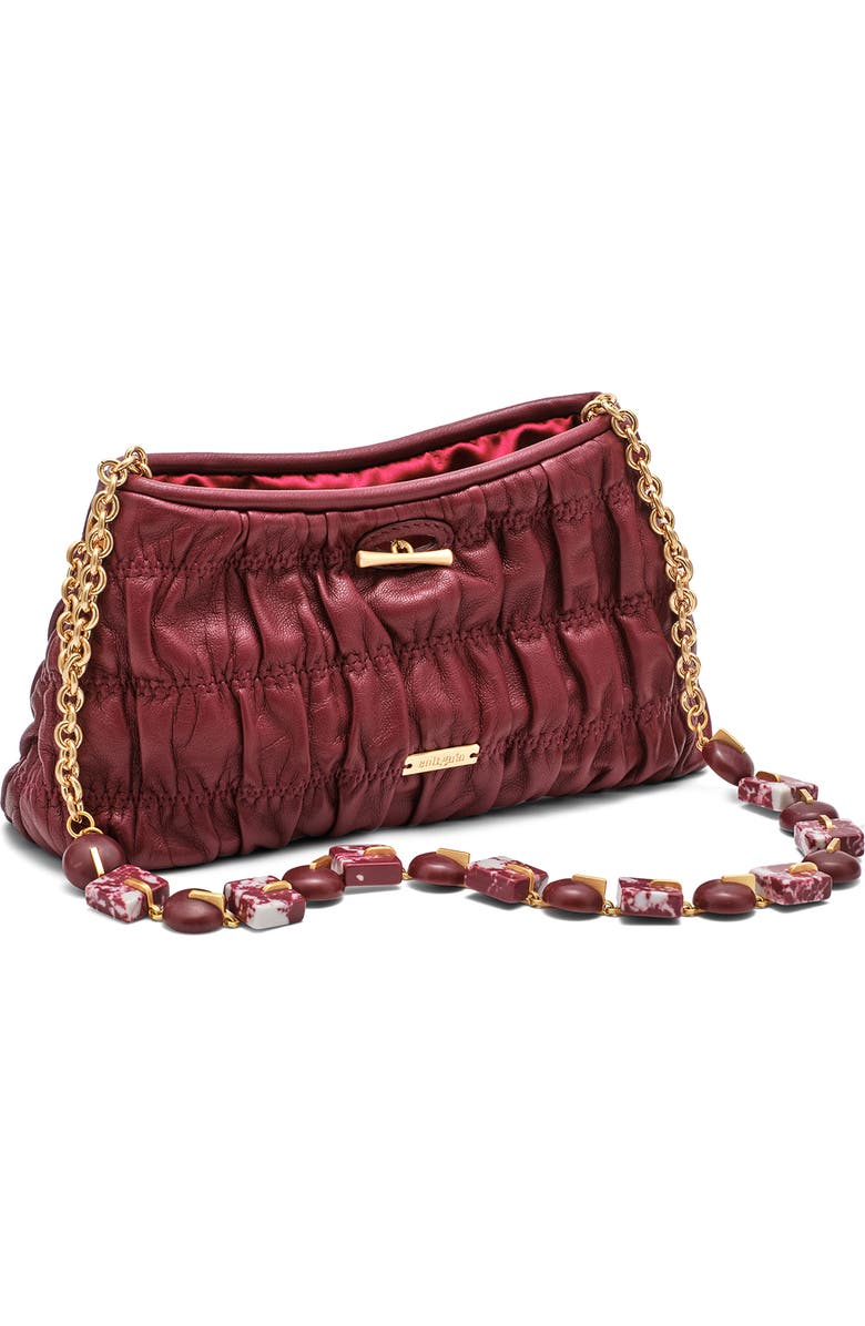 Cult Gaia Mini Kiraz Leather Clutch, Alternate, color, Chianti