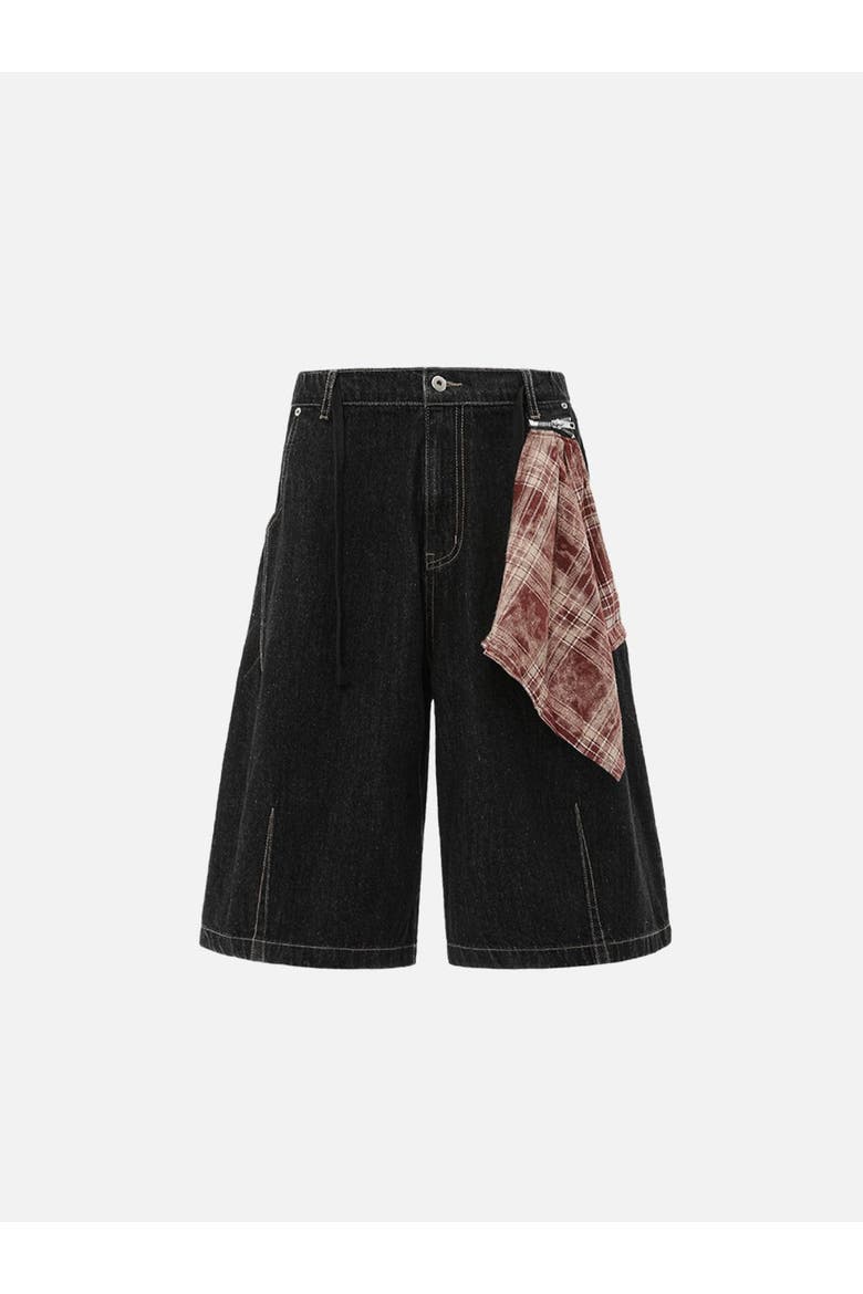 Baggy Longline Jorts, Alternate, color, Black