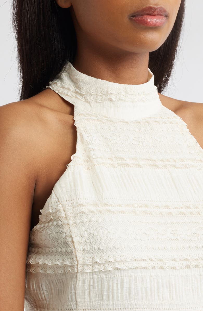 Anne Klein Lace Shirred Sleeveless Midi Dress, Alternate, color, 