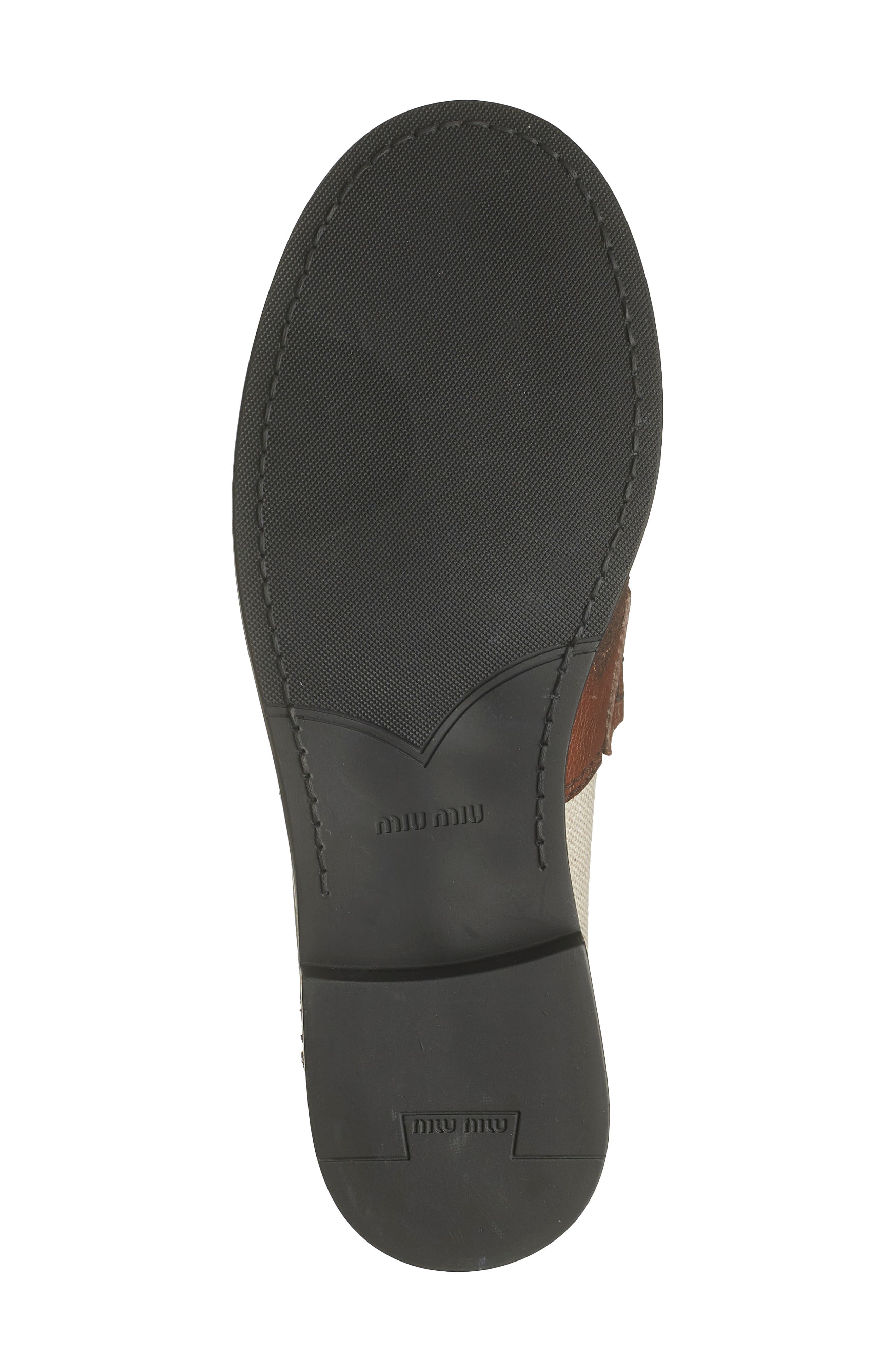 Miu Miu Mixed Media Penny Loafer, Alternate, color, 