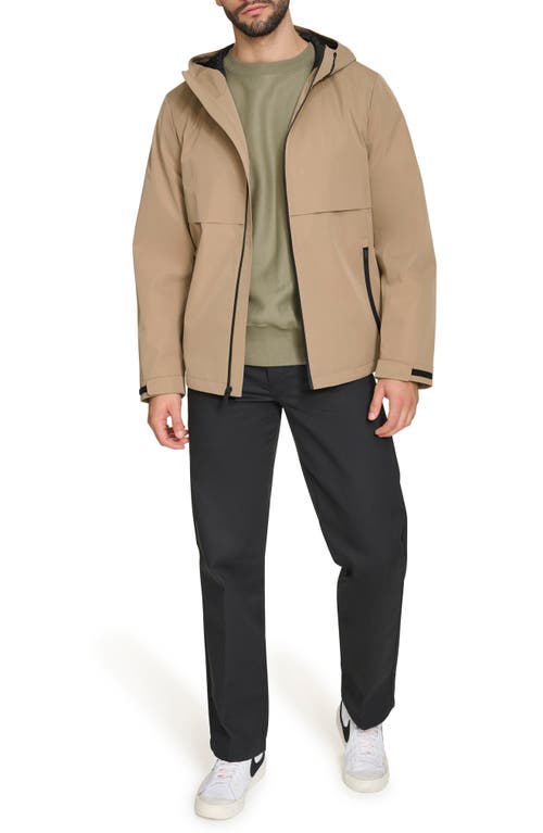 Dockers Mens Hooded Water Resistant Midweight Raincoat In Neutral