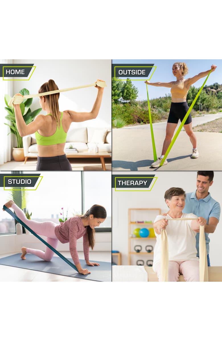 ProsourceFit Latex-Free Flat Resistance Band 3 Pack, Alternate, color, Assorted