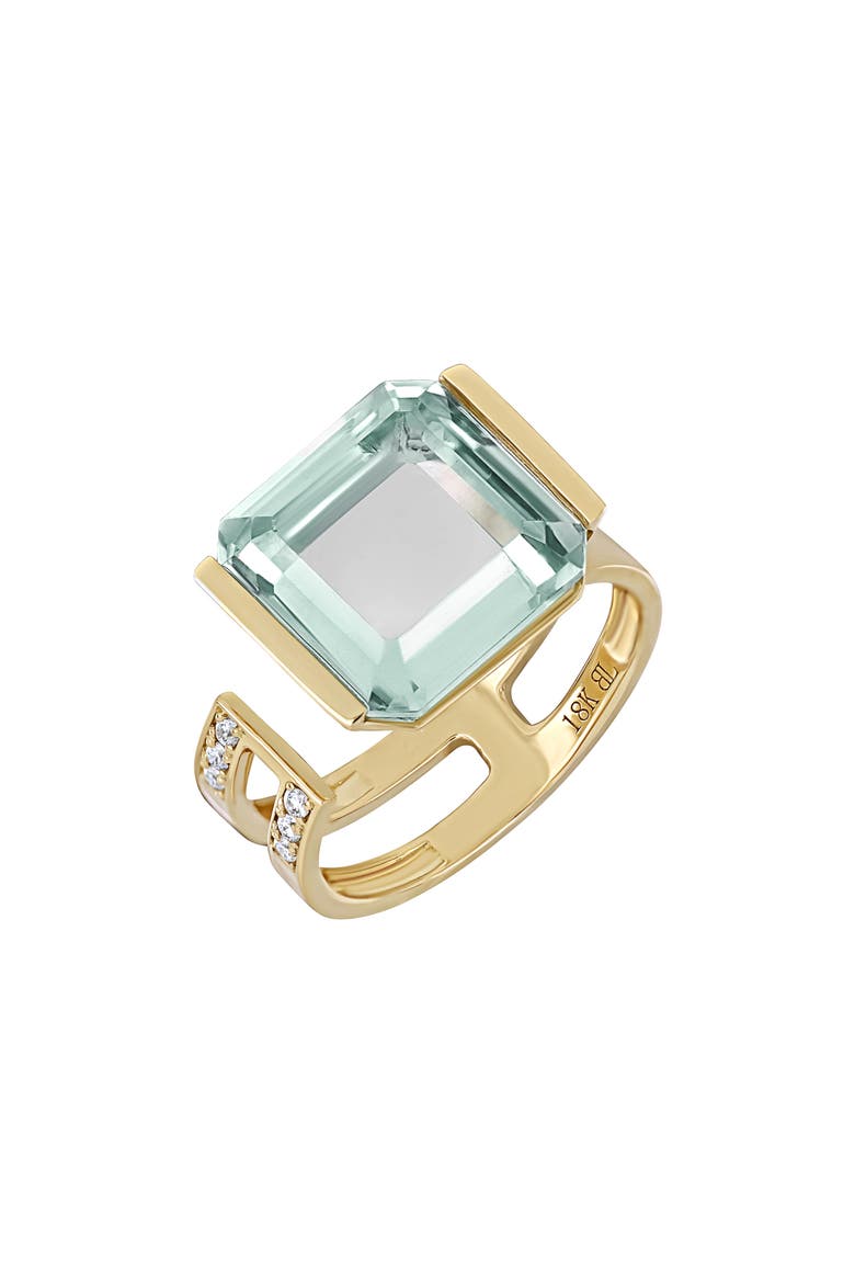 Iris Cushion-Cut Amethyst & Diamond Open Ring, Main, color, 18K YELLOW GOLD