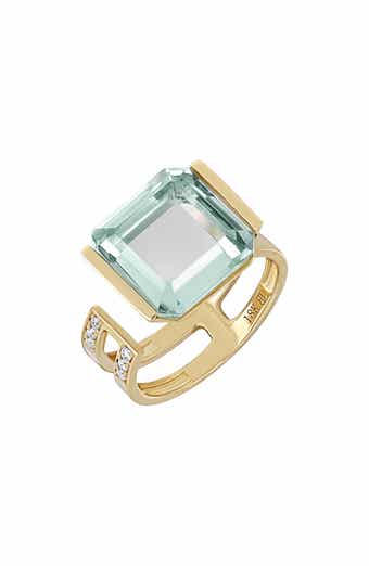 Iris Cushion-Cut Amethyst & Diamond Open Ring