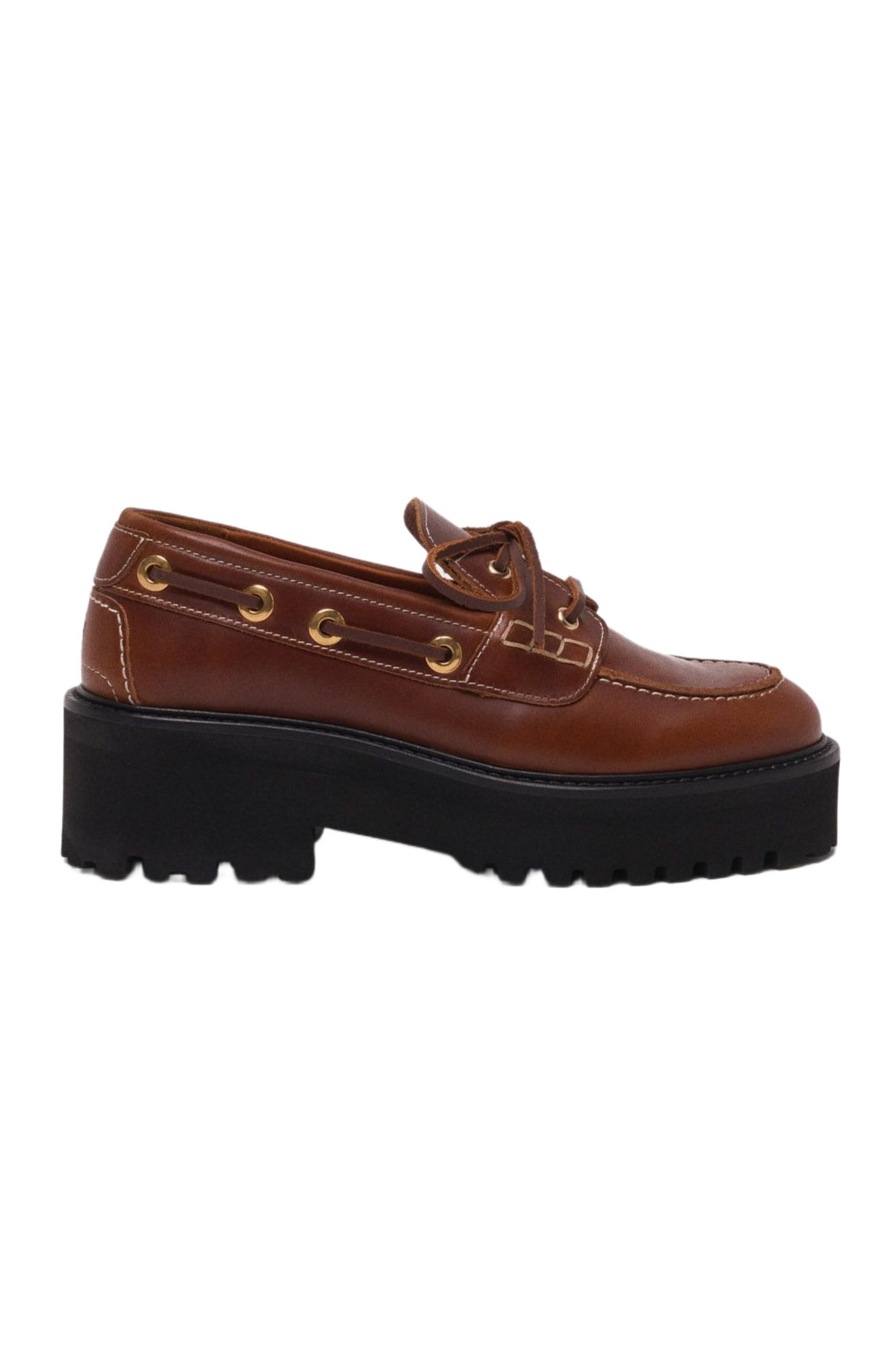 maje Boat shoes with chunky sole, Alternate, color, Brown