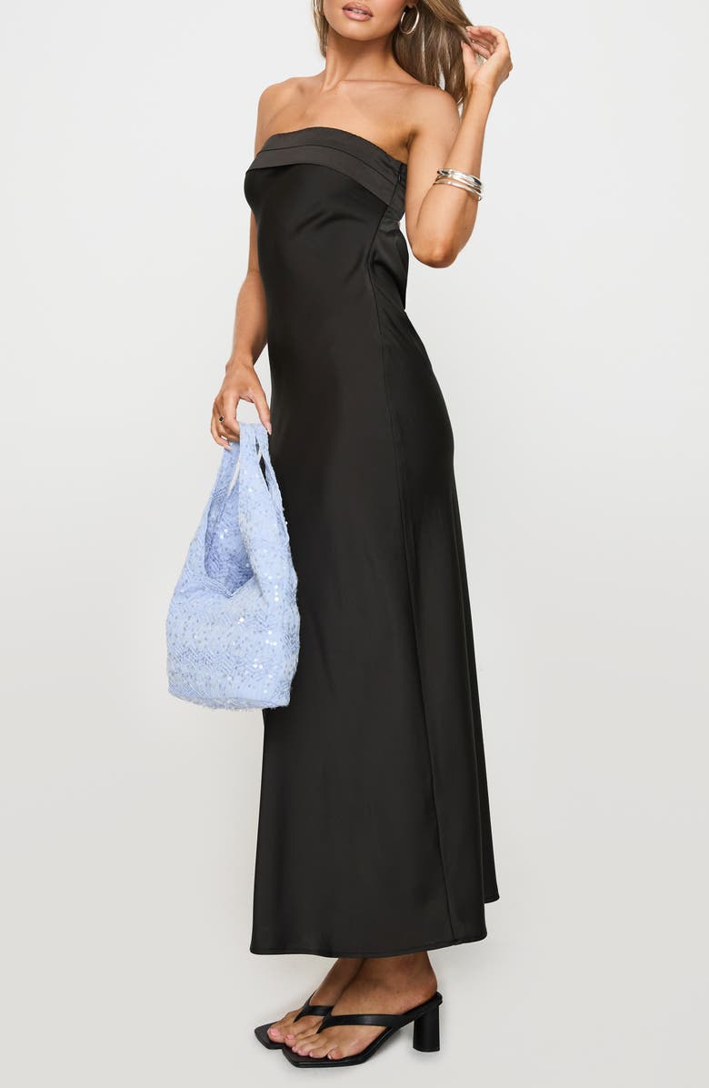 Princess Polly Shaun Cutout Back Strapless Maxi Dress, Alternate, color, Black