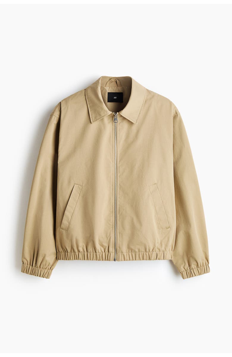 H&M Collared Cotton Jacket, Main, color, Beige
