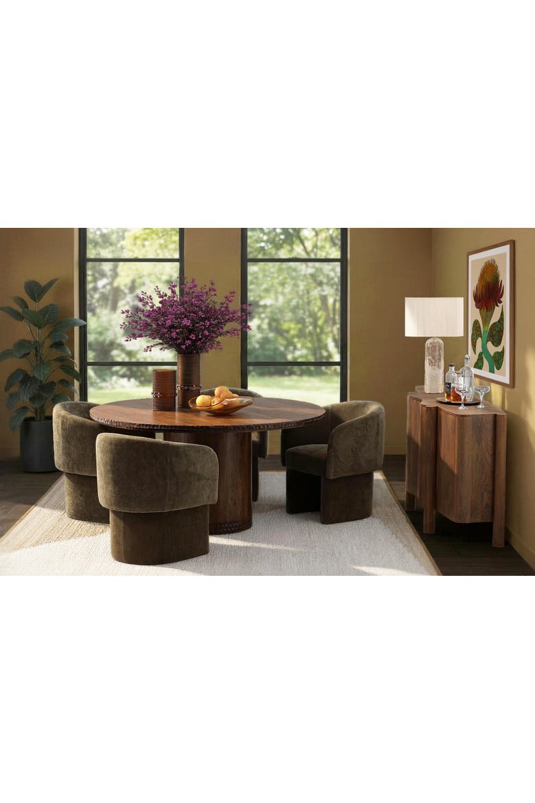 Ysabel Velvet Dining Chair, Alternate, color, Olive