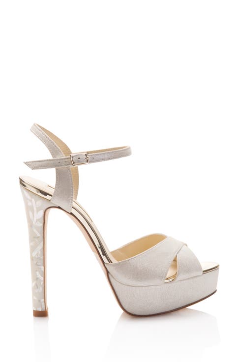 Ankle Strap Pearl Platform Heel Sandal