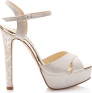 Freya Rose Ankle Strap Pearl Platform Heel Sandal