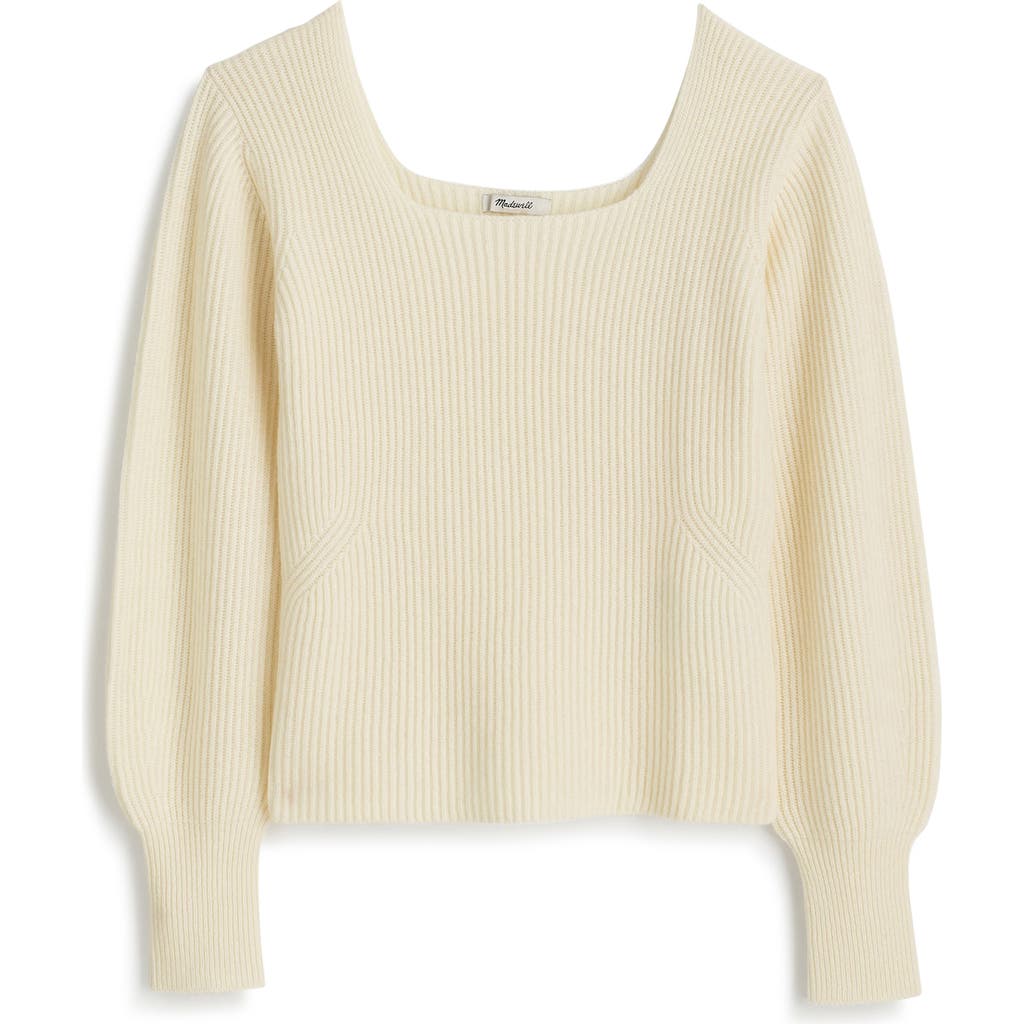 MADEWELL MADEWELL SQUARE NECK WOOL & CASHMERE PULLOVER SWEATER