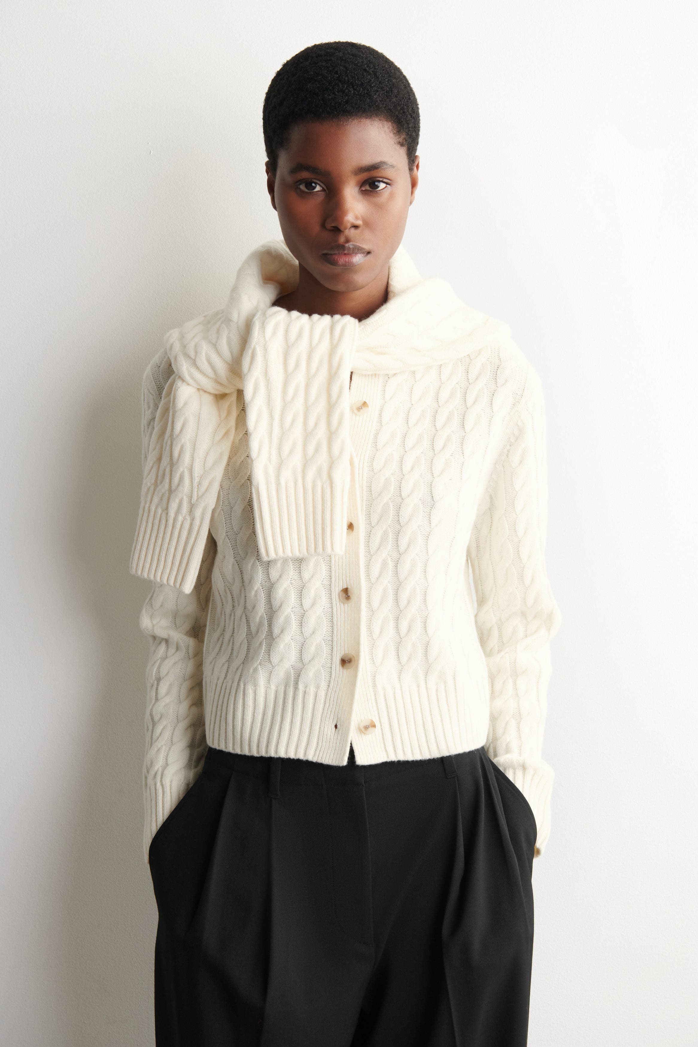 Cable-Knit Merino Wool Cardigan - image 3