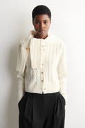 COS Cable-Knit Merino Wool Cardigan