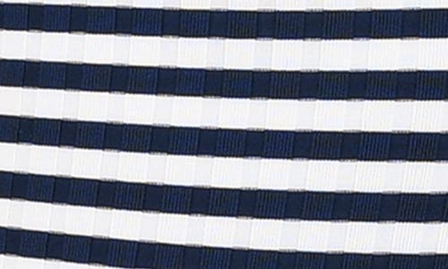 Shop La Blanca Sail Stripe One-shoulder One-piece Swimsuit In Indigo
